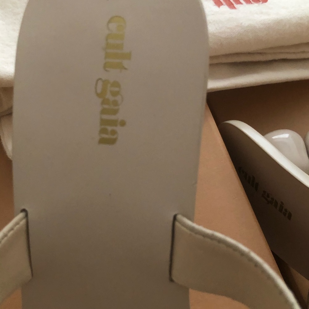 Cult Gaia Meta Stone Heels Slide Sandals - Picture 4 of 8